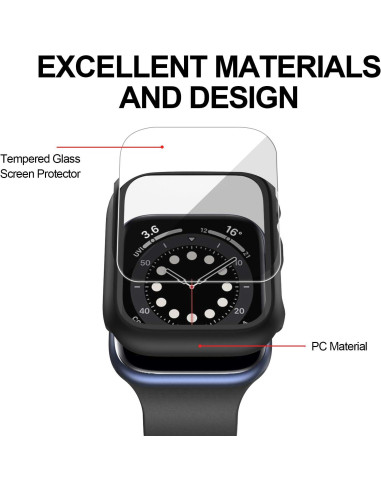 Paquete de 6 Carcasas Duras JZK para Apple Watch 42mm con Protector