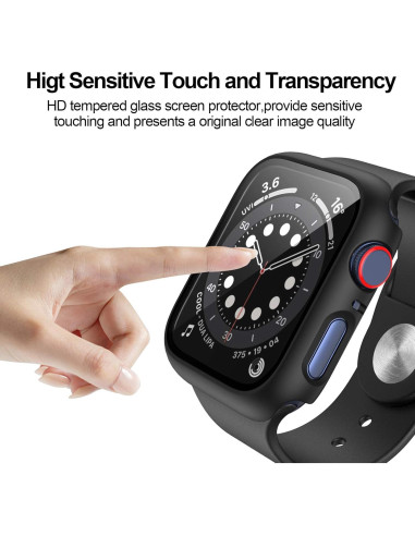 Paquete de 6 Carcasas Duras JZK para Apple Watch 42mm con Protector