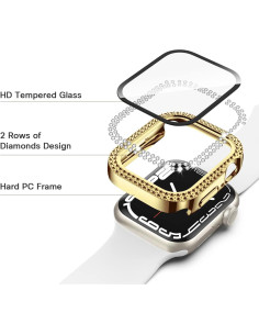 Funda Brillante HANKN para Apple Watch 45mm - Protector Vidrio Templado 2