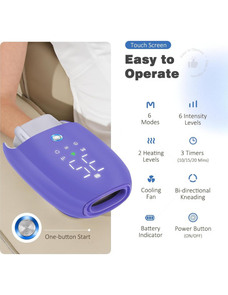 Masajeador de Manos KNQZE KH1 con Calor y Compresión