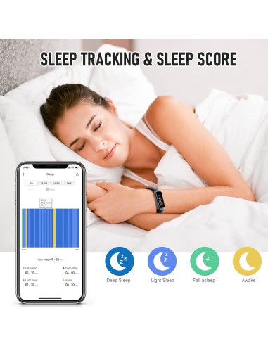 Rastreador de Fitness Bakoor SBYDSH0001, Pantalla AMOLED 2.79cm