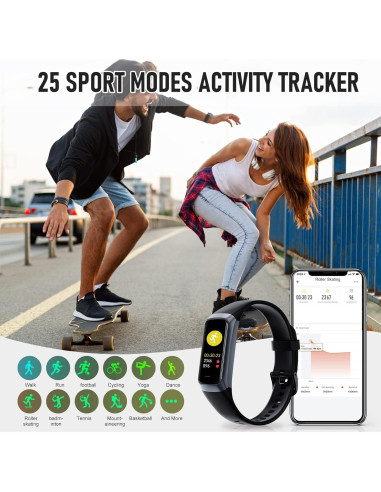 Rastreador de Fitness Bakoor SBYDSH0001, Pantalla AMOLED 2.79cm