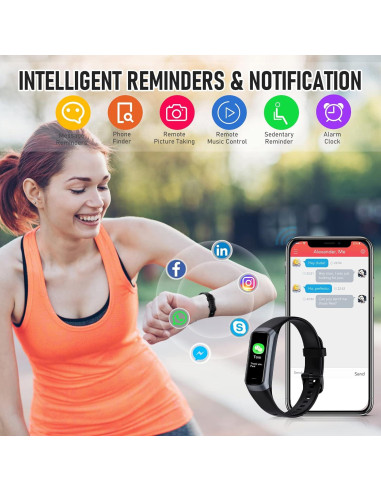 Rastreador de Fitness Bakoor SBYDSH0001, Pantalla AMOLED 2.79cm