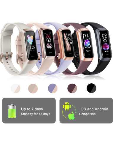 Rastreador de Fitness Bakoor SBYDSH0001, Pantalla AMOLED 2.79cm