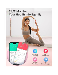 Rastreador de Fitness AKUMAKA CS5, Reloj Inteligente Plata IP68 2