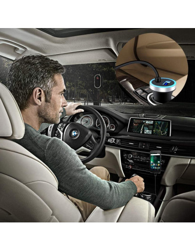 Cargador de coche USB C Sidpro 3.4A con cable de 1m