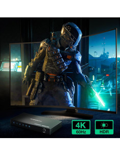 Conmutador HDMI 4K 60Hz AVIDGRAM 3 Puertos Control Remoto 2