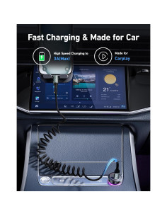 Cable USB C Enrollado Trenzado KIYODA 2Pack 1m Carga Rápida 2