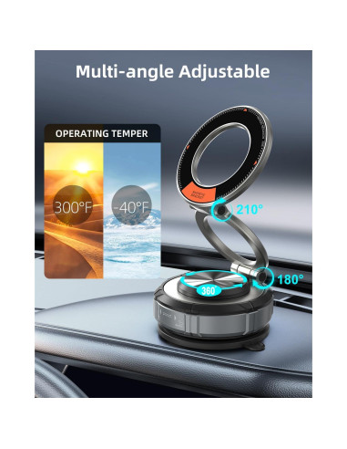 Soporte Magnético de Succión Ajustable 360 para Auto - Succi
