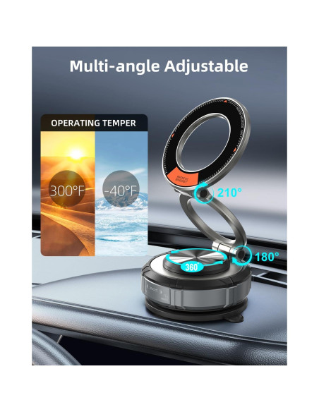 Soporte Magnético de Succión Ajustable 360 para Auto - Succi