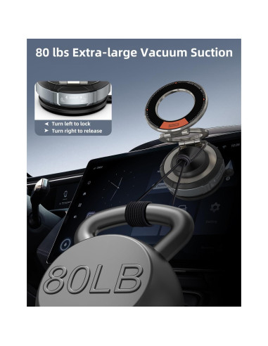 Soporte Magnético de Succión Ajustable 360 para Auto - Succi