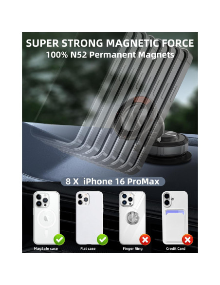 Soporte Magnético de Succión Ajustable 360 para Auto - Succi