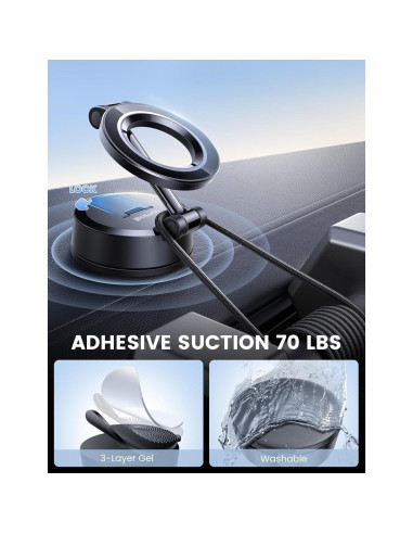 Soporte Magnético para Teléfono de Coche Lamicall 360 Negro