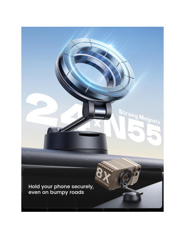 Soporte Magnético para Teléfono de Coche Lamicall 360 Negro
