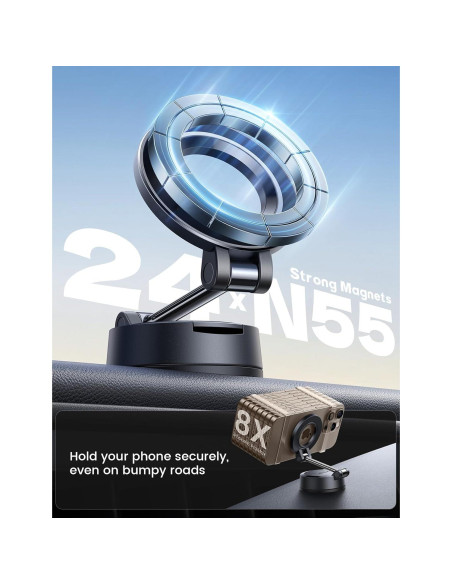 Soporte Magnético para Teléfono de Coche Lamicall 360 Negro