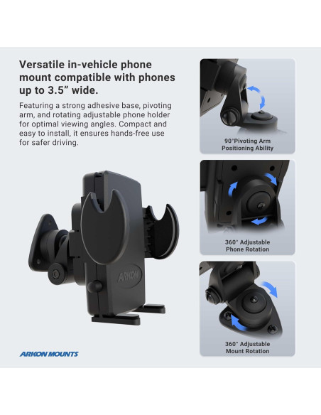 Soporte Adhesivo para Teléfono Arkon SM428 - Compatible con Smartphones