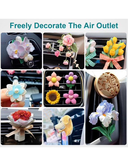 100 Clips de Ventilación para Automóvil Veemoon Metal Negro