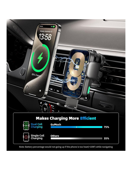 Soporte para teléfono de coche inalámbrico 15W Caibo X6 Soporte para teléfono de coche inalámbrico 15W Caibo X6
