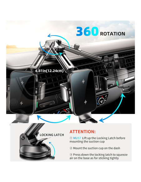 Soporte para teléfono de coche inalámbrico 15W Caibo X6 Soporte para teléfono de coche inalámbrico 15W Caibo X6