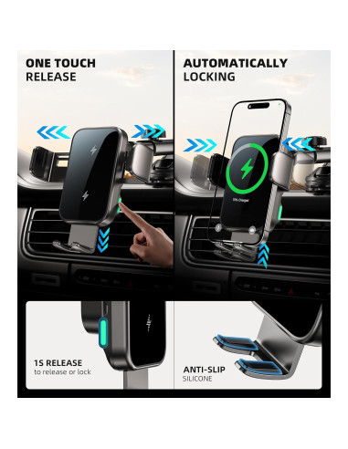 Soporte para teléfono de coche inalámbrico 15W Caibo X6