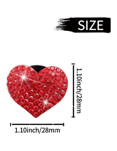 6 Clips de Ventilación Corazón Rojo Junfamilee con Fragancia