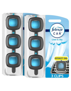 Febreze Ambientador para Auto Clip Ventilación Lino y Cielo 6 Pzas