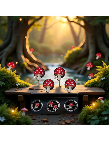 4 Piezas Difusores de Aire Hongo Rojo PurYupearl para Coche