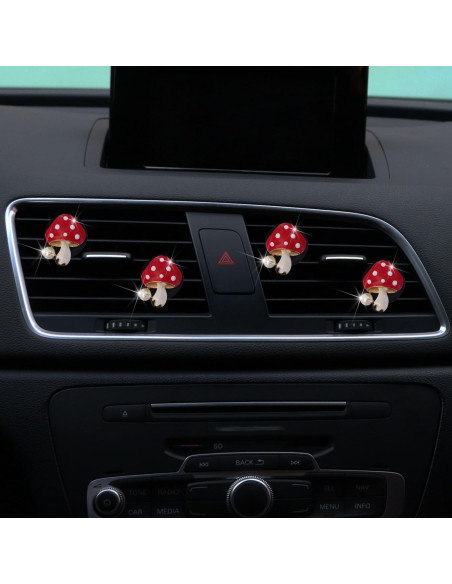 4 Piezas Difusores de Aire Hongo Rojo PurYupearl para Coche