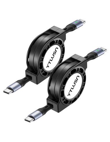 Cable USB C Retráctil YTLUSN 100W 120cm 2Pack Carga Rápida