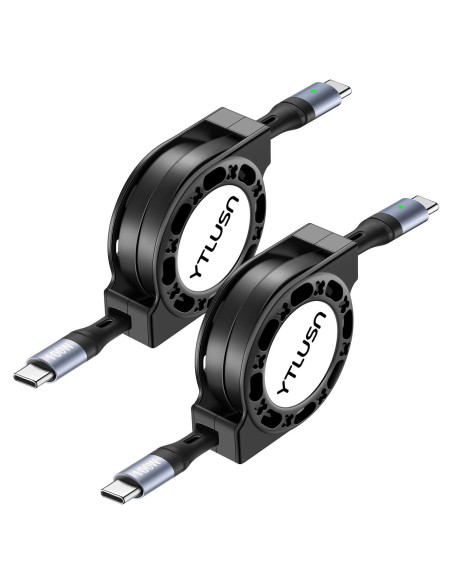 Cable USB C Retráctil YTLUSN 100W 120cm 2Pack Carga Rápida