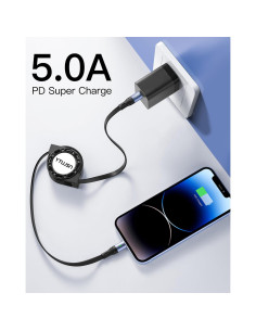 Cable USB C Retráctil YTLUSN 100W 120cm 2Pack Carga Rápida 2