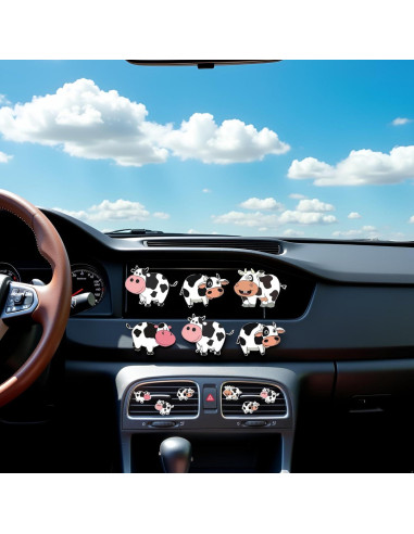 6 Clips de Ventilación de Aire Vaca Fansoftiks - Ambientadores