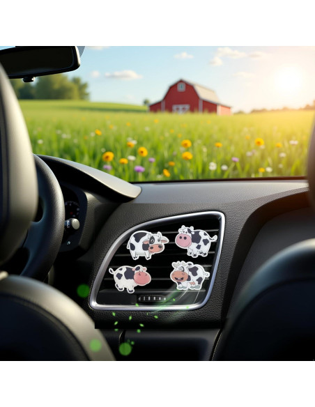 6 Clips de Ventilación de Aire Vaca Fansoftiks - Ambientadores