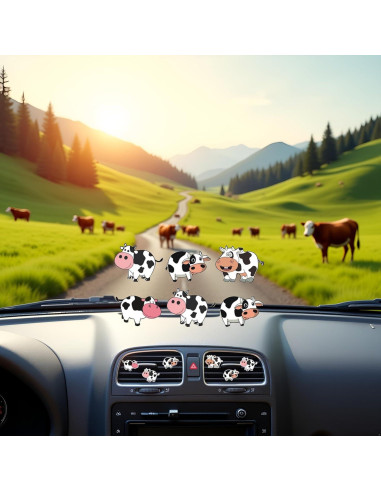 6 Clips de Ventilación de Aire Vaca Fansoftiks - Ambientadores