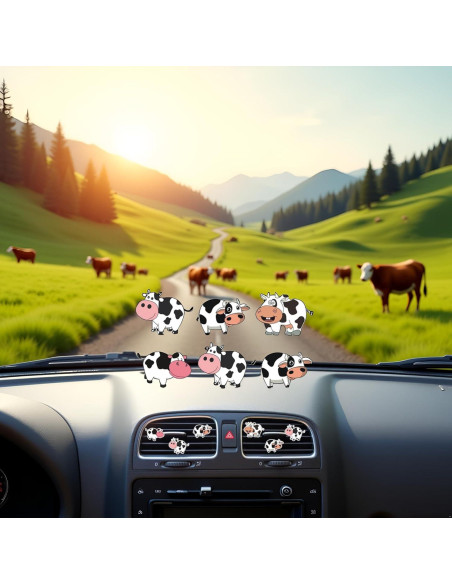 6 Clips de Ventilación de Aire Vaca Fansoftiks - Ambientadores