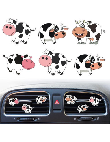 6 Clips de Ventilación de Aire Vaca Fansoftiks - Ambientadores