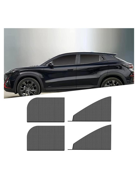 Pack 4 Sombrillas Laterales GKmow para SUV Doble Capa Negro