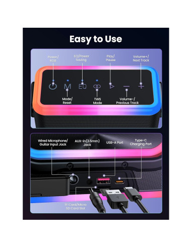 Máquina de Karaoke Ardour 1, Altavoz 60W, 2 Micrófonos