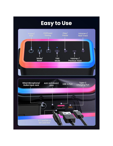 Máquina de Karaoke Ardour 1, Altavoz 60W, 2 Micrófonos