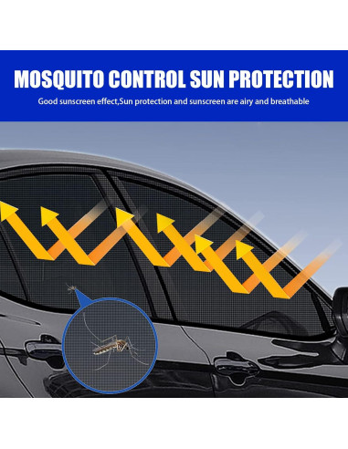 Pack 4 Sombrillas Laterales GKmow para SUV Doble Capa Negro