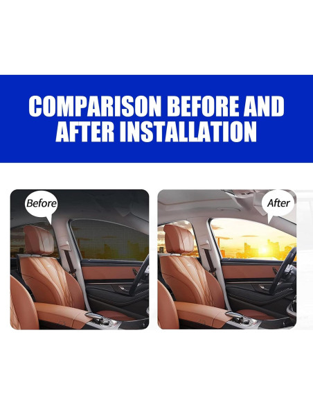 Pack 4 Sombrillas Laterales GKmow para SUV Doble Capa Negro