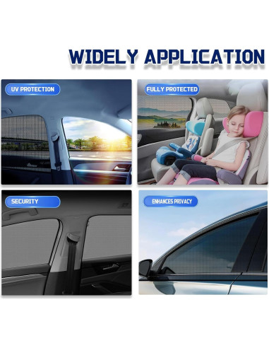 Sombrillas para Ventanas Traseras de Auto OUTTDID - Paquete de 2