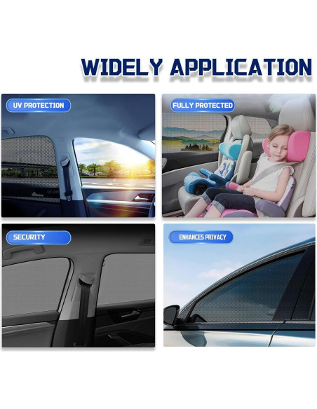 Sombrillas para Ventanas Traseras de Auto OUTTDID - Paquete de 2 Sombrillas para Ventanas Traseras de Auto OUTTDID - Paquete de 2