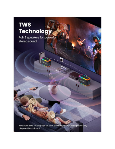 Máquina de Karaoke Ardour 1, Altavoz 60W, 2 Micrófonos