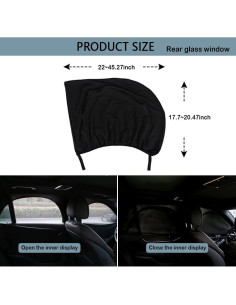 Sombras de Ventana Lateral Turcee para SUV - 2 Piezas Estirables 2