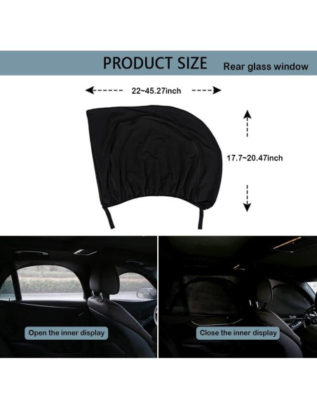 Sombras de Ventana Lateral Turcee para SUV - 2 Piezas Estirables