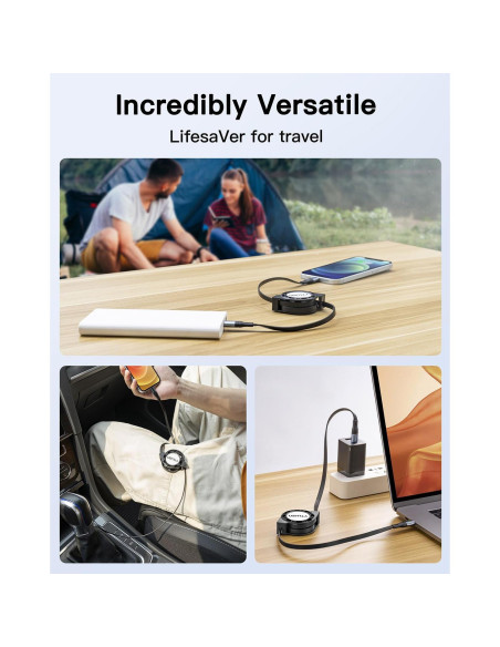 Cable USB C Retráctil YTLUSN 100W 120cm 2Pack Carga Rápida