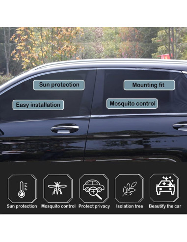 Sombras de Ventana Lateral Turcee para SUV - 2 Piezas Estirables