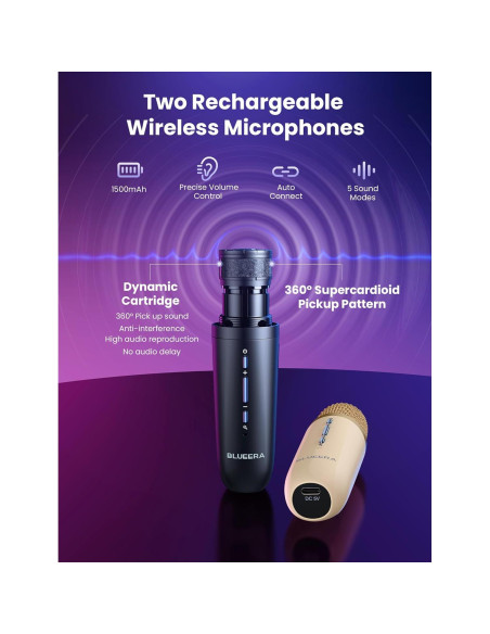 Máquina de Karaoke Ardour 1, Altavoz 60W, 2 Micrófonos