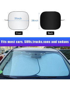 Kewucn Protector Solar para Parabrisas de Coche 2 Pcs 79x71 cm 2